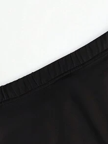 New Summer Women's Stretchy Casual Letter Print Shorts - Black - View 3