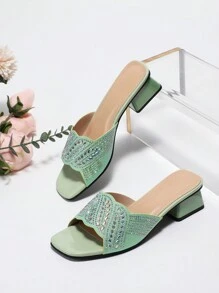 Summer Fashionable Green Women's Sliders & Slippers - Green - View 1
