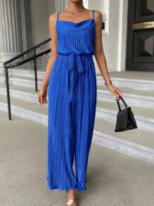 Firerie Solid Textural Mock Neck Wide Leg Jumpsuit