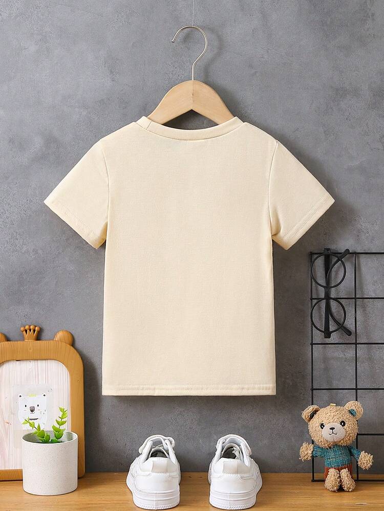 Young Boy Portrait Print Short Sleeve Crewneck T-Shirt