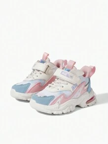 JNSQ Girls Hook-and-loop Fastener Lace Up Design Letter Graphic Chunky Shoes For Spring - Multicolor - View 7