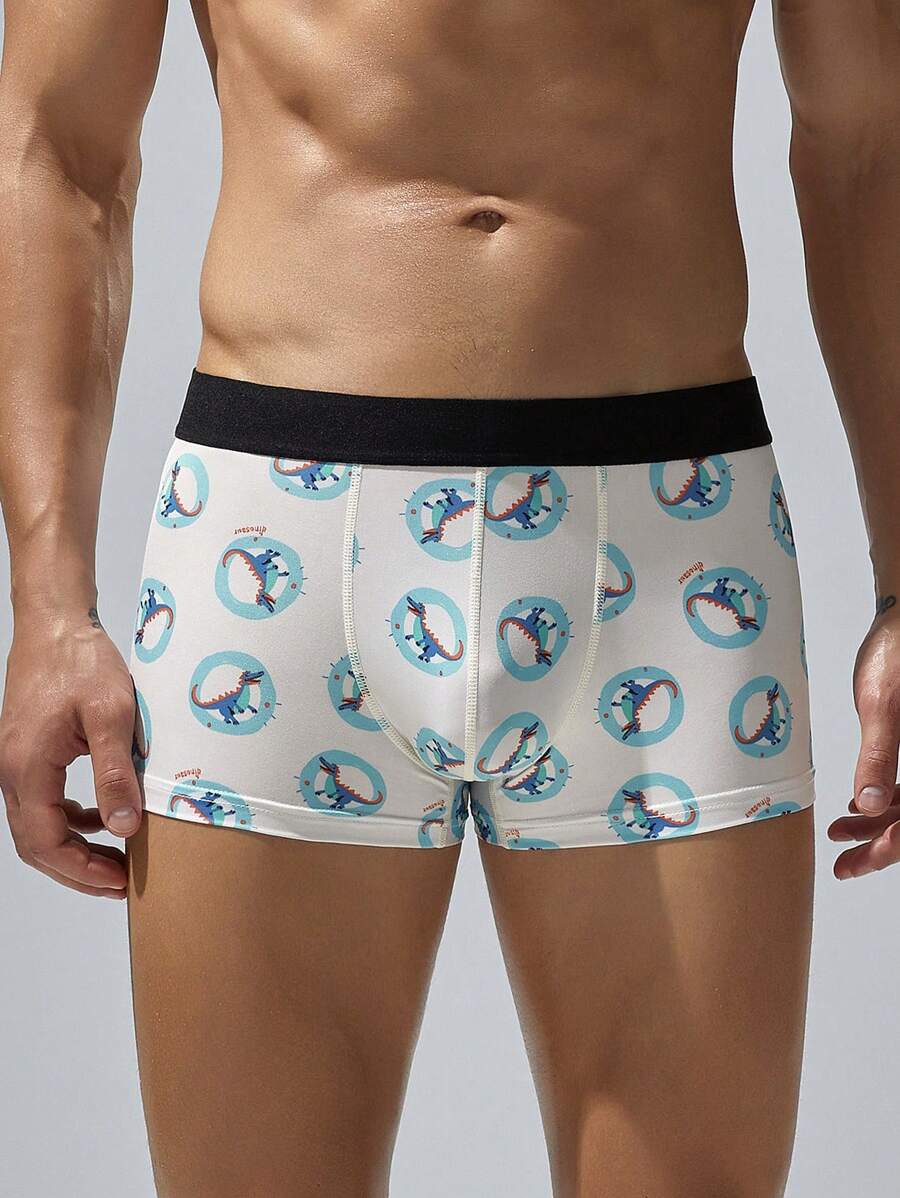 Men's Animal Print Boxer Shorts - Grey - View 1
