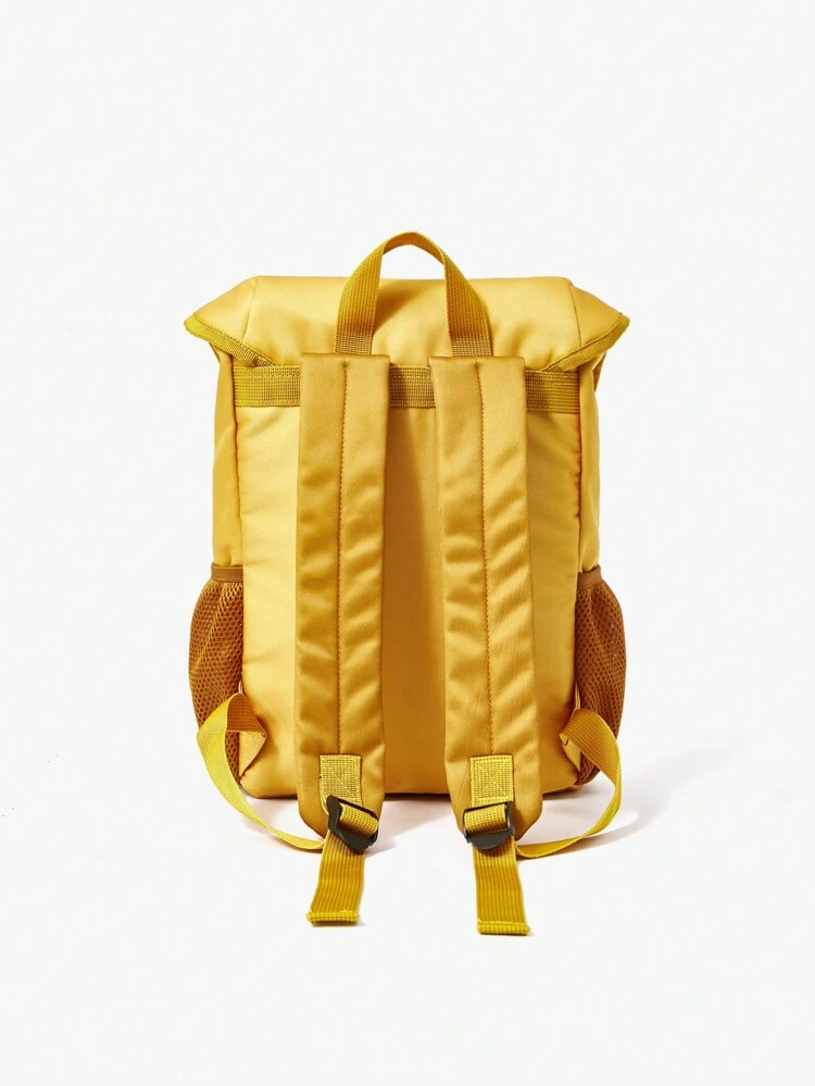 Solid Color Vintage School Backpack, Fashionable And Casual