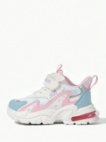 JNSQ Girls Hook-and-loop Fastener Lace Up Design Letter Graphic Chunky Shoes For Spring - Multicolor - View 5