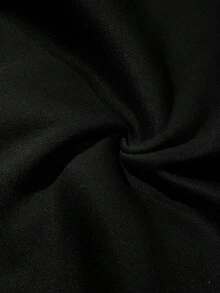 男性加大尺碼字母與骷髏印花連帽衛衣 - 黑色 - 查看 5