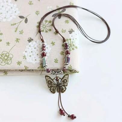 ROMWE Fairycore 1 Miếng Boho Trang trí mặt dây chuyền bướm Dây chuyền Đối với phụ nữ Để Trang Trí Hàng Ngày