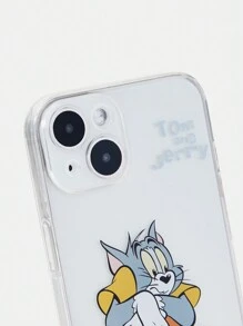 TOM & JERRY X SHEIN Caja De Telefono Con Patrón Impreso De Dibujos Animados Y Letras - transparente - Ver 4