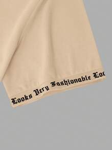 Manfinity Roghcode Solid Color English Letter Printed Short-Sleeved Round Neck T-Shirt, Suitable For Daily Wear, Going Out, Leisure, Sports, School, Travel, Family Gatherings And Other Occasions. Can Be Worn By Both Men And Women, Short-Sleeved T-Shirt, Summer T-Shirt. Multiple T-Shirts Can Be Given As Gifts To Family Members.