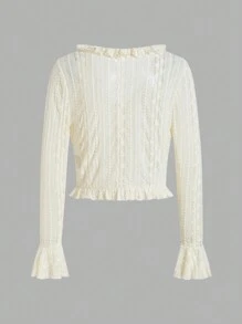 SHEIN Privé Lace Open-Front Sun Protection Top