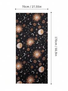 Inked in Red Women's Sun And Moon Print Silk Scarf - Multicolor - View 3