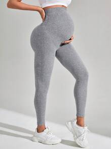 SHEIN Maternity Seamless High Waist Push Up Underwear - Grey - View 1
