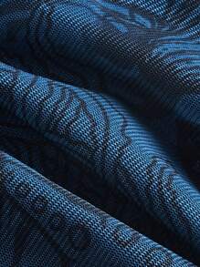 ROMWE Hippie Mermaid Starfish Print Contrast Lace Halter Top - Navy Blue - View 3