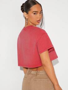 Denimoi Camiseta corta con gráfico occidental SUBE A LA MONTURA CHIQUITA - Marrón - Ver 2