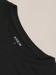 INAWLY Women's Dandelion Pattern Printed Round Neck Short Sleeve T-Shirt Graphic Tees Women Tops - Black - View 6