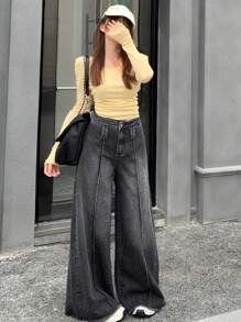 DAZY Women's Wide Leg Loose Fit Jeans,Baggy Jeans