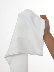 SHEIN PETITE 女士纯色工作服阔腿裤 - 白色 - 查看 7