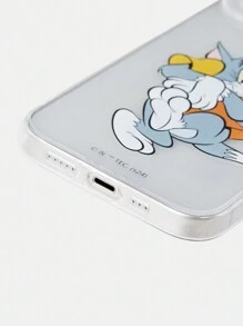 TOM & JERRY X SHEIN Caja De Telefono Con Patrón Impreso De Dibujos Animados Y Letras - transparente - Ver 5