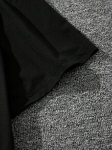 Manfinity LEGND Tricou Casual Bărbați Litere Și Imprimare Cruce Gât Rotund Mânecă Scurtă, Cadou Iubit, Pentru Muncă - Negru - Vizualizare 6