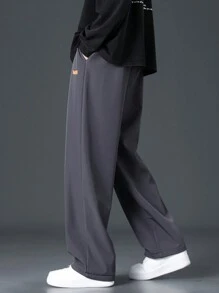 男士时尚休闲加厚直筒裤 - 深灰色 - 查看 2