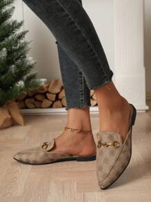Women's Pointed Toe Flat Mules, Casual And Fashionable Slouchy Slippers