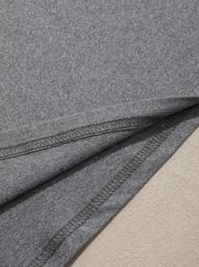 INAWLY Áo thun nữ cổ tròn tay ngắn in hình hoa bồ công anh - Xám - Xem 5