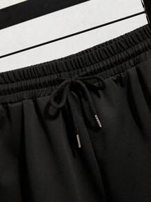 Manfinity Dauomo 男士字母印花短袖t恤和短褲 - 彩色 - 查看 5