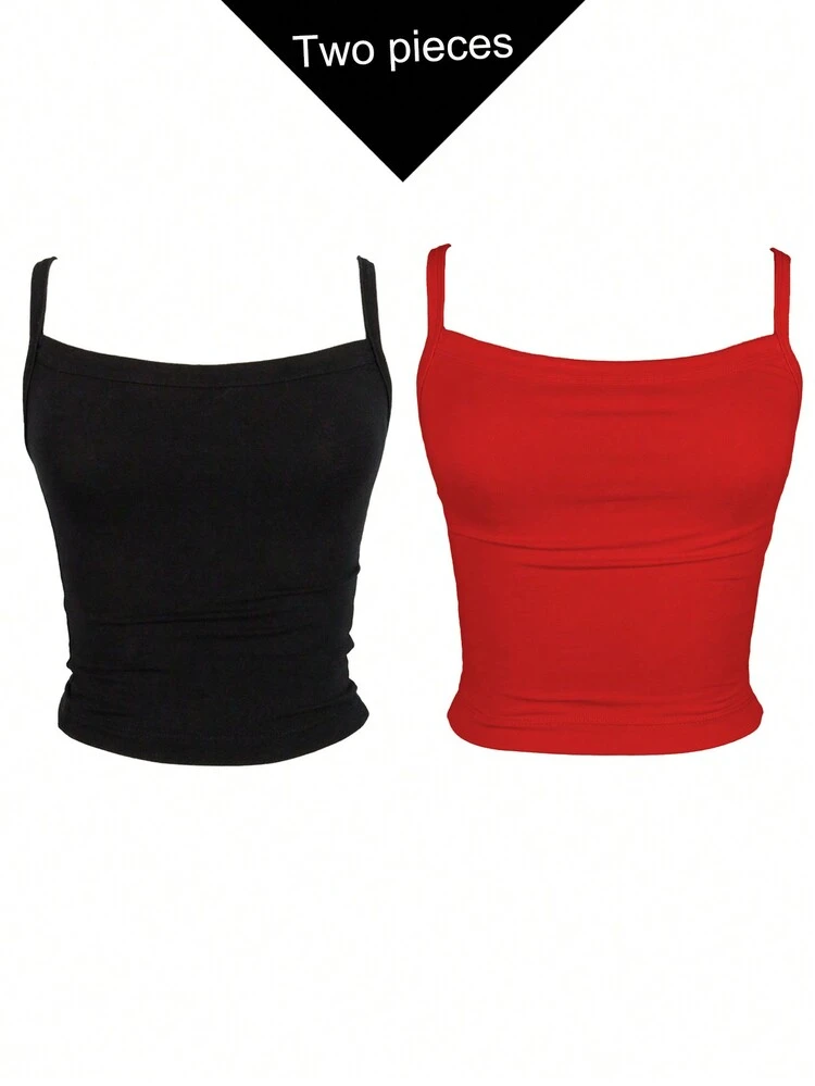 Women's Solid Color Slim Fit Cropped Camisole Top