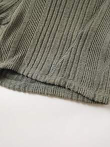 Flirla 大尺碼女用襯墊騎行短褲,帶口袋,拉絨內面料 - 綠色 - 查看 5