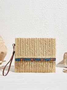 SHEIN VCAY Ladies' Beige Square Clutch Bag - Beige - View 2