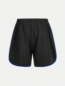 SHEIN 3 Cái/bộ Teen Boy Casual Màu Cổ Tròn Tay Ngắn Áo Form Rộng Quần Short Và Bó Sát Quần Dài Thể Thao - Nhiều màu - Xem 12