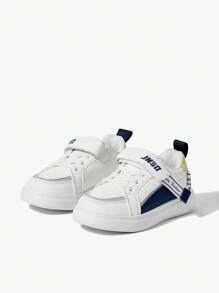 JNSQ Boys Letter Graphic Lace Up Front Hook-and-loop Fastener Skate Shoes For Outdoor