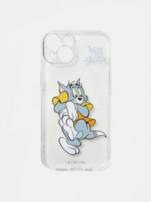 TOM & JERRY X SHEIN Caja De Telefono Con Patrón Impreso De Dibujos Animados Y Letras - transparente - Ver 2