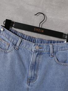 SHEIN Quần Jeans Rách Thời Trang, Cá Tính, Thoải Mái Cho Bé Trai Tuổi Teen Có Hiệu Ứng Giặt Giặt - Rửa nhẹ - Xem 4