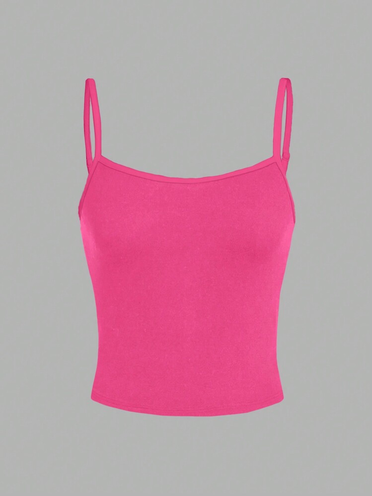 Casual Simple All-Match Spaghetti Strap Cami Top, Summer, Suitable For Slim Women Back To School