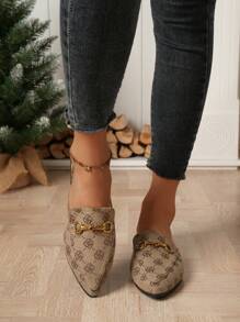 Women's Pointed Toe Flat Mules, Casual And Fashionable Slouchy Slippers