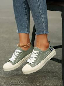 Fall/Winter 2024 New Style Women's Casual Sports Shoes, Green Low-Cut Sneakers For Women
