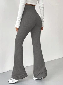 SHEIN EZwear 女性腰部帶結扣灑脫汗衫褲