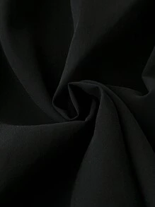 SHEIN Clasi 大尺碼鑲有亮片裝飾的圓領連衣裙 - 黑色 - 查看 5