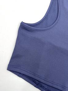 SHEIN Unity 實色無袖修身背心 - 藏蓝色 - 查看 6