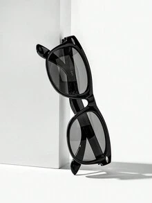 JNSQ 1pair Kids Rivet Detail Fashion Glasses For Outdoor - Black - View 11