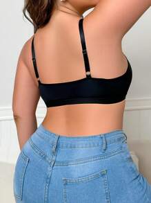 Plus Size Women's Black Front Closure Bra, One Piece - Black - View 2