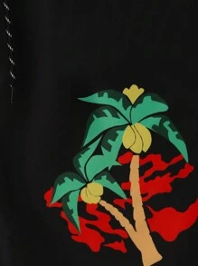 Surfspeed Men's Coconut Tree & Letter Print Beach Shorts - Multicolor - View 3