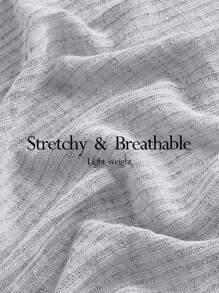 女士純色上衣和褲子家居套裝 - 灰色 - 查看 3