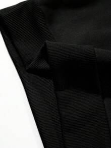 男性加大尺碼字母與骷髏印花連帽衛衣 - 黑色 - 查看 3