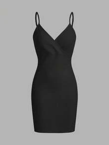 SHEIN Privé 2 Pcs Women'S Textured Wrapped Design Dress - Multicolor - View 4