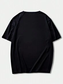 ROMWE MEN Grunge Punk Men's Opiumcore Dark Printed T-Shirt - Black - View 2