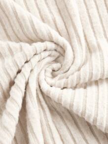 SHEIN EZwear 杏色針織修身吊帶上衣和裙子套裝 - 杏色 - 查看 3