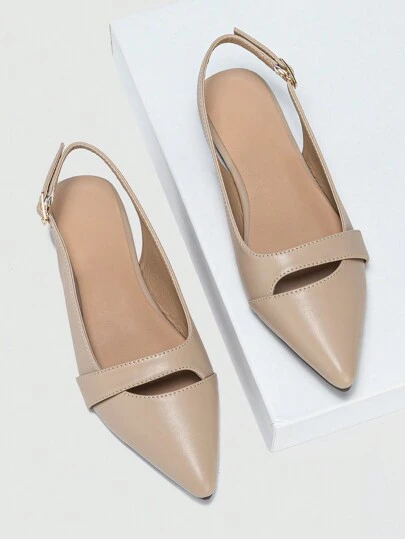 Sandalias de verano de mujer de punta cerrada, zapatos planos de bloques de color, estilo hada versátil de fácil puesta