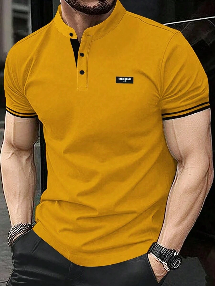 Manfinity Homme Men's Short Sleeve Polo Shirt With Button Placket - Camel - View 1