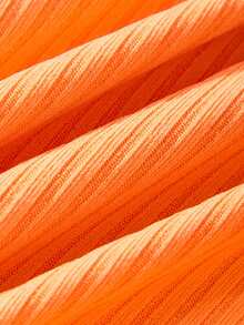 SHEIN Cô gái Hoa In Vá lại Xù Hoa Sen Tay áo dài Đầm - Màu Cam san hô - Xem 5